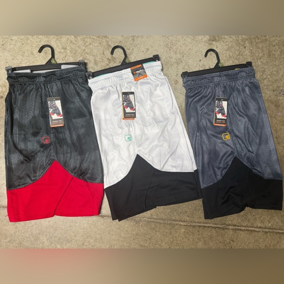 Other - Men's Athletic Shorts Set - Red, Black, White